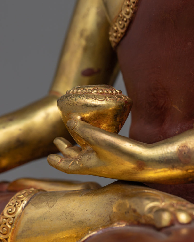 Serene Shakyamuni Buddha Oxidized Copper Statue | A Timeless Beacon of Enlightenment