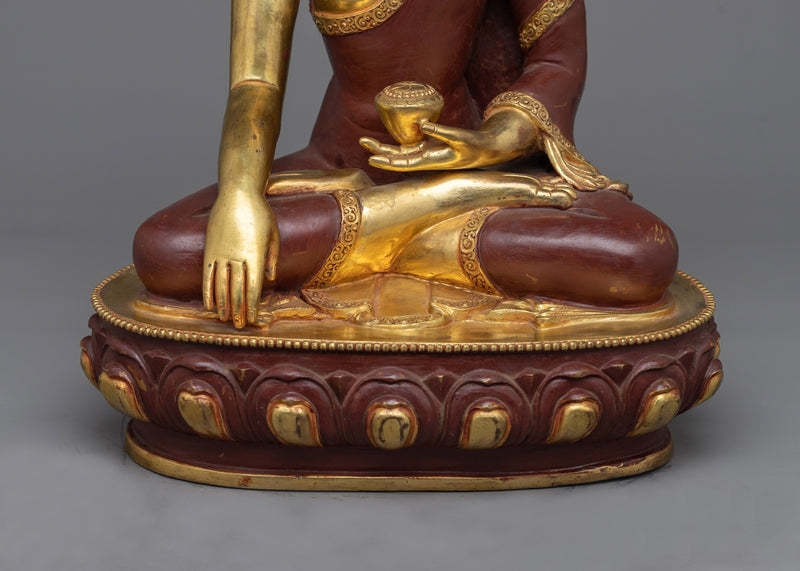 Serene Shakyamuni Buddha Oxidized Copper Statue | A Timeless Beacon of Enlightenment