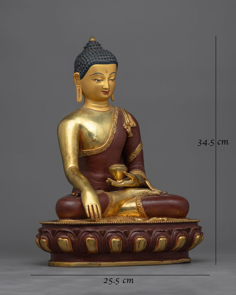 Serene Shakyamuni Buddha Oxidized Copper Statue | A Timeless Beacon of Enlightenment