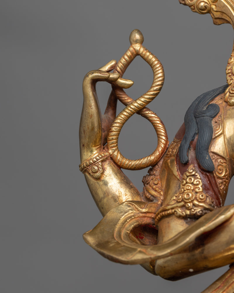 Gold-Gilded Chenrezig Oxidized Statue | A Majestic Symbol of Compassion and Mercy