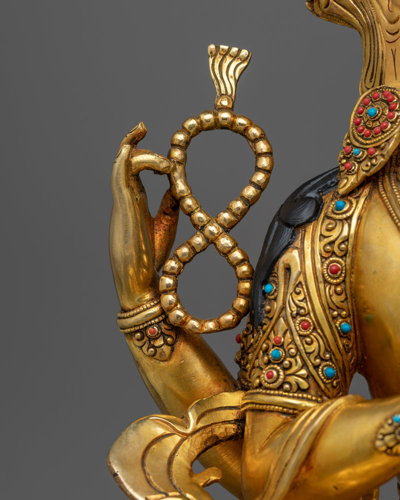 Chenrezig 24K Gold-Gilded Statue | A Majestic Representation of Compassionate Presence