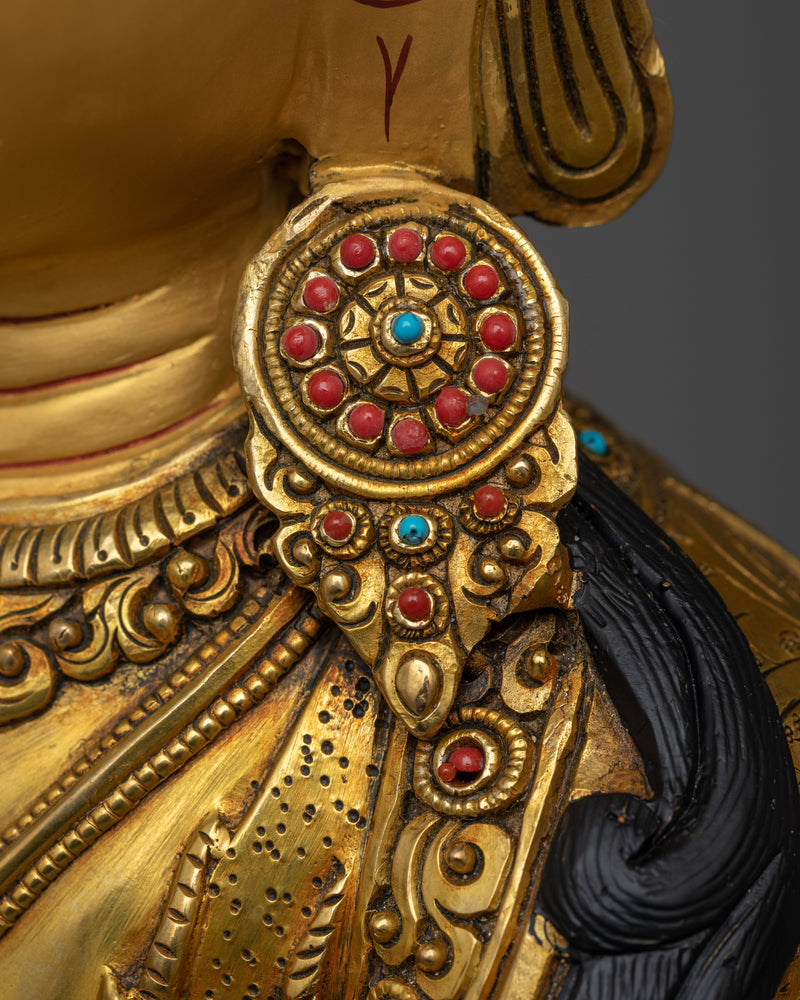 Chenrezig 24K Gold-Gilded Statue | A Majestic Representation of Compassionate Presence