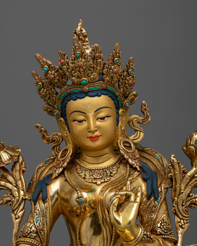 gold-gilded-green-tara-sculpture-1