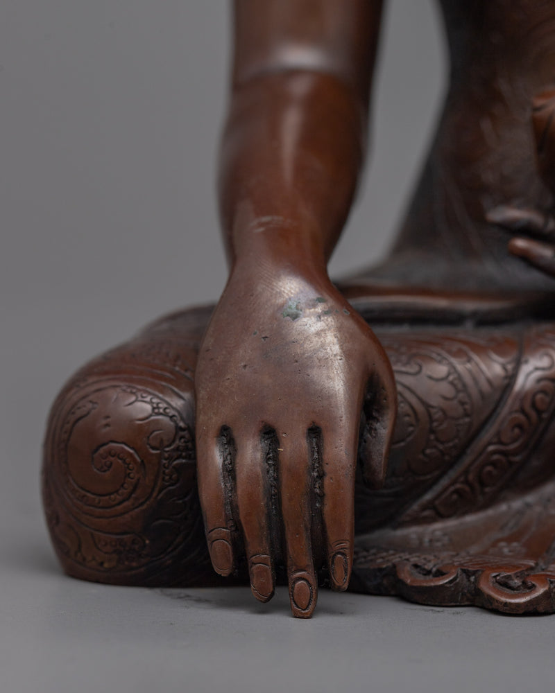 Shakyamuni Buddha Oxidized Copper Statue | A Symbol of Serenity and Awakening