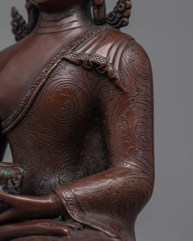 Amitabha Buddha Oxidized Copper Statue | A Revered Beacon of Infinite Light