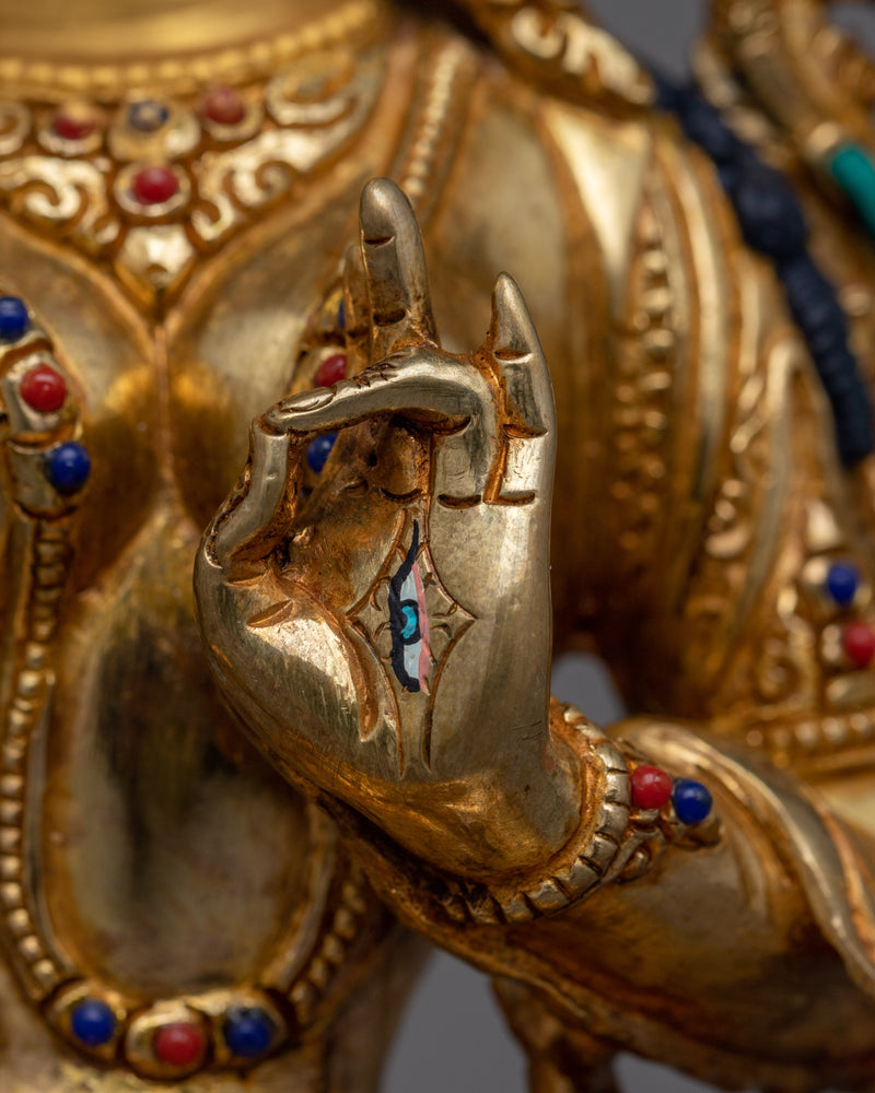 White Tara Gold-Gilded Sculpture | A Radiant Symbol of Compassion and Healing