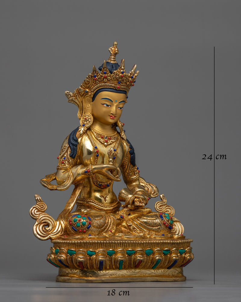 Vajrasattva Gold-Gilded Sculpture | A Symbol of Purity and Spiritual Redemption