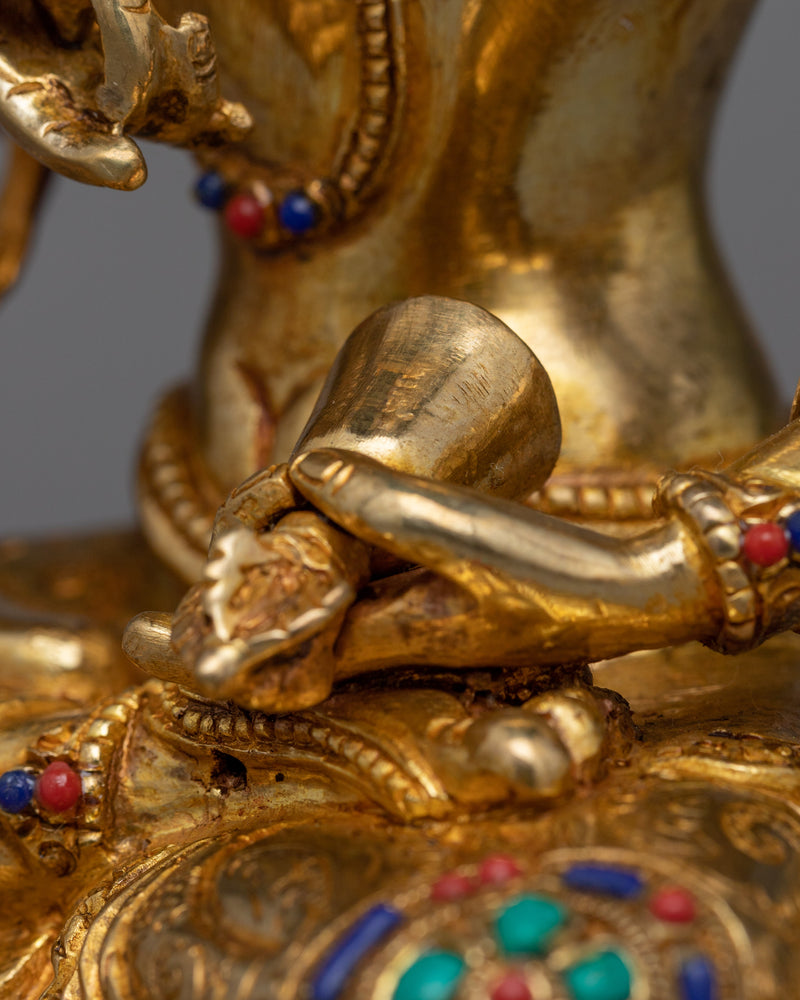 Vajrasattva Gold-Gilded Sculpture | A Symbol of Purity and Spiritual Redemption