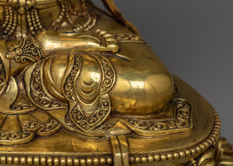 White Tara Gold-Gilded Antique-Touch Statue | A Resplendent Emblem of Serenity