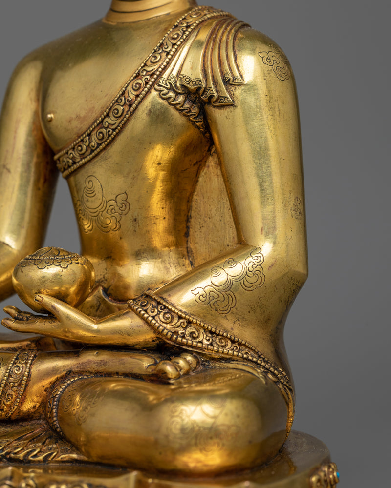 Shakyamuni Buddha Antique-Touch Statue | A Revered Icon of Enlightenment and Serenity