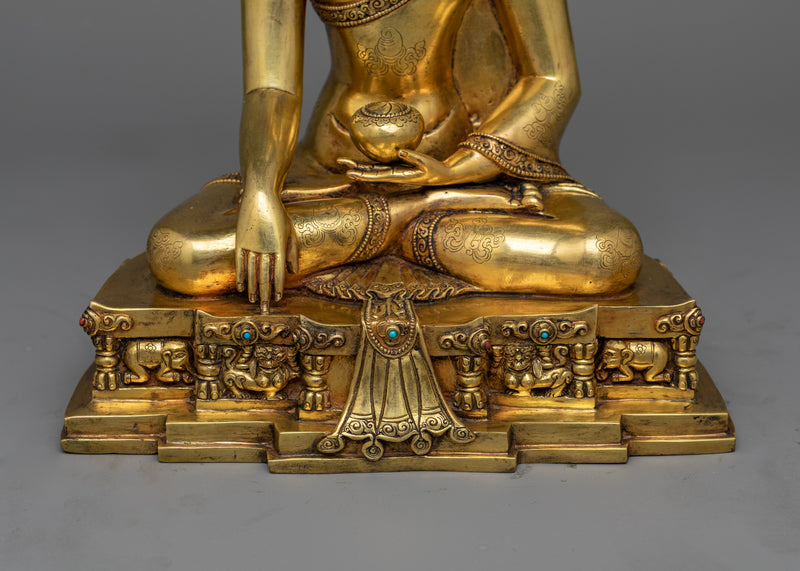 Shakyamuni Buddha Antique-Touch Statue | A Revered Icon of Enlightenment and Serenity