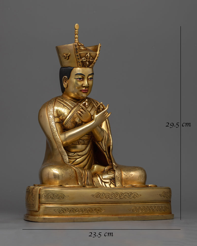 16th Karmapa Ranjung Rigpe Dorje Statue | A Golden Emblem of Wisdom and Spiritual Authority