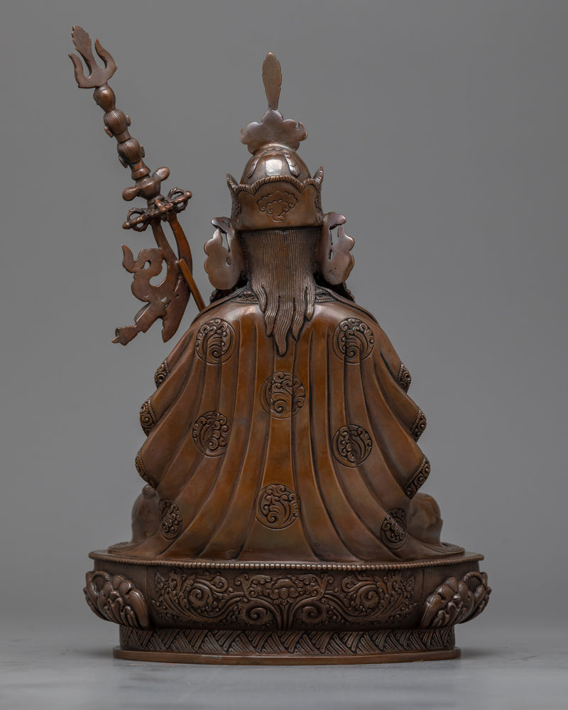 Guru Rinpoche Dark Oxidized Statue | A Revered Icon of Vajrayana Buddhism