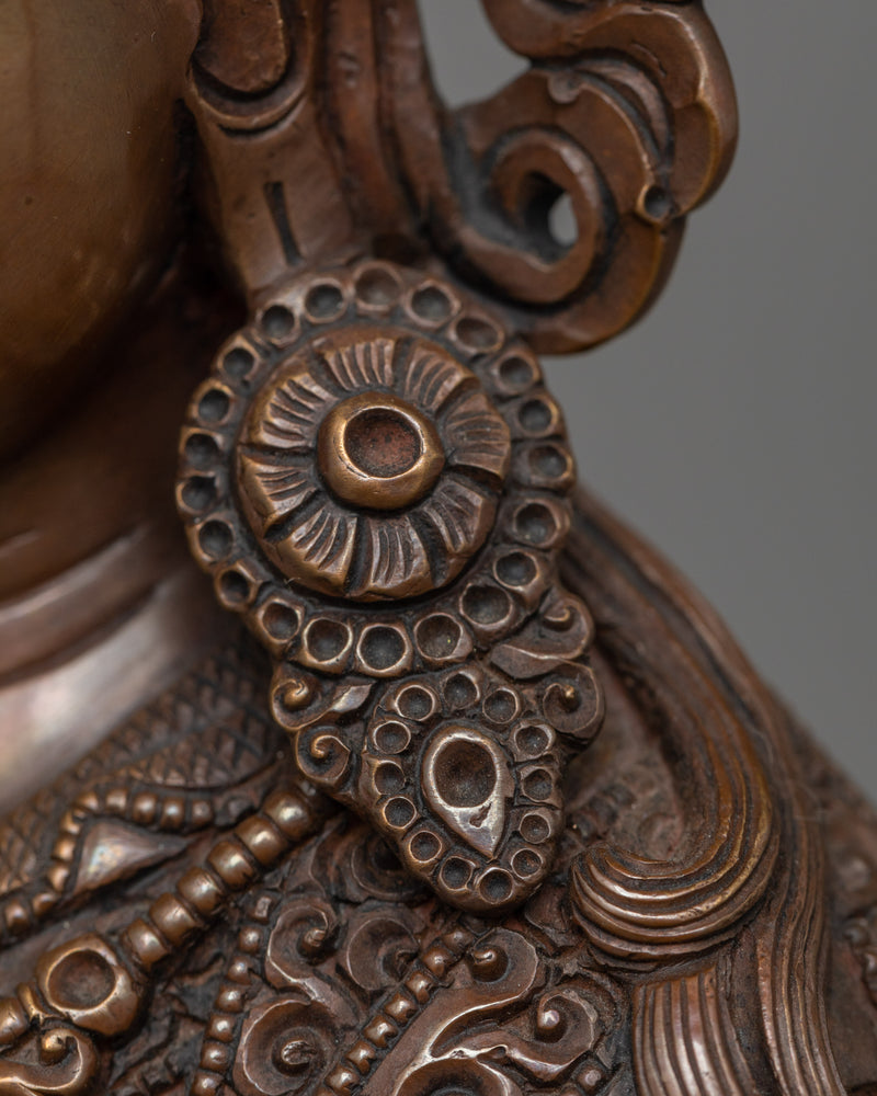 Guru Rinpoche Oxidized Copper Statue | A Symbol of Spiritual Insight and Transformation