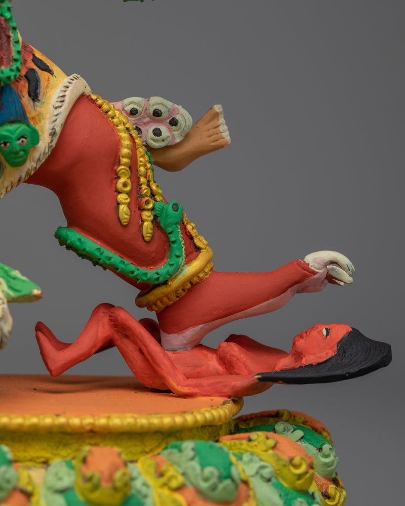 Guru Drakpo Colored Statue | A Vibrant Manifestation of Fierce Protection