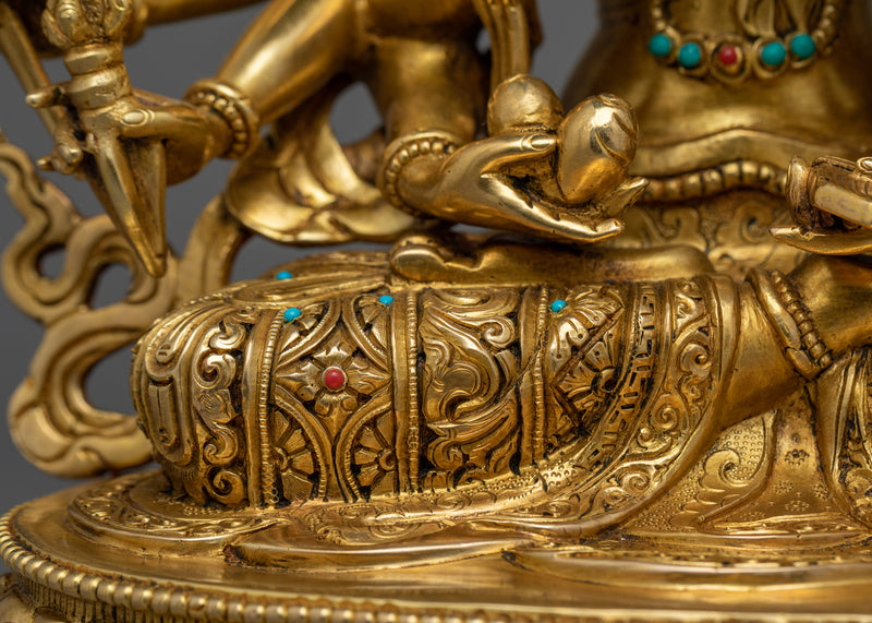 Goddess Cundi Gold-Gilded Statue | A Resplendent Beacon of Spiritual Purity and Power