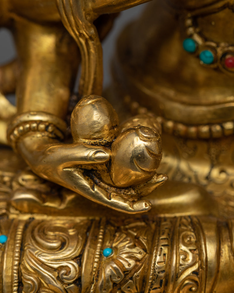 Goddess Cundi Gold-Gilded Statue | A Resplendent Beacon of Spiritual Purity and Power