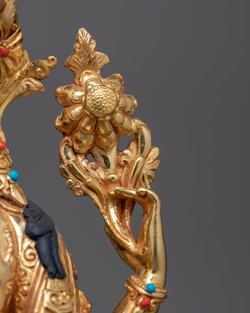 Chenrezig Gemstones-Decorated Statue | An Embodiment of Compassion and Divine Grace