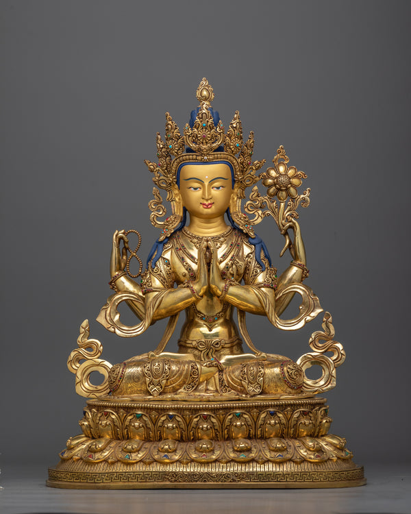 chenrezig-24k-gold-gilded-sculpture