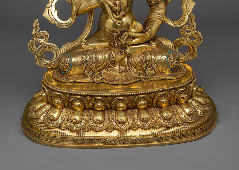 Gold-Gilded Vajrasattva Purify Deity Statue | A Resplendent Symbol of Purification and Renewal