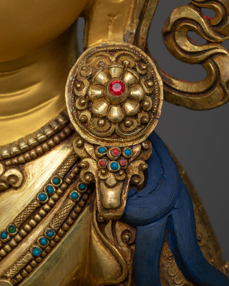 Gold-Gilded Vajrasattva Purify Deity Statue | A Resplendent Symbol of Purification and Renewal