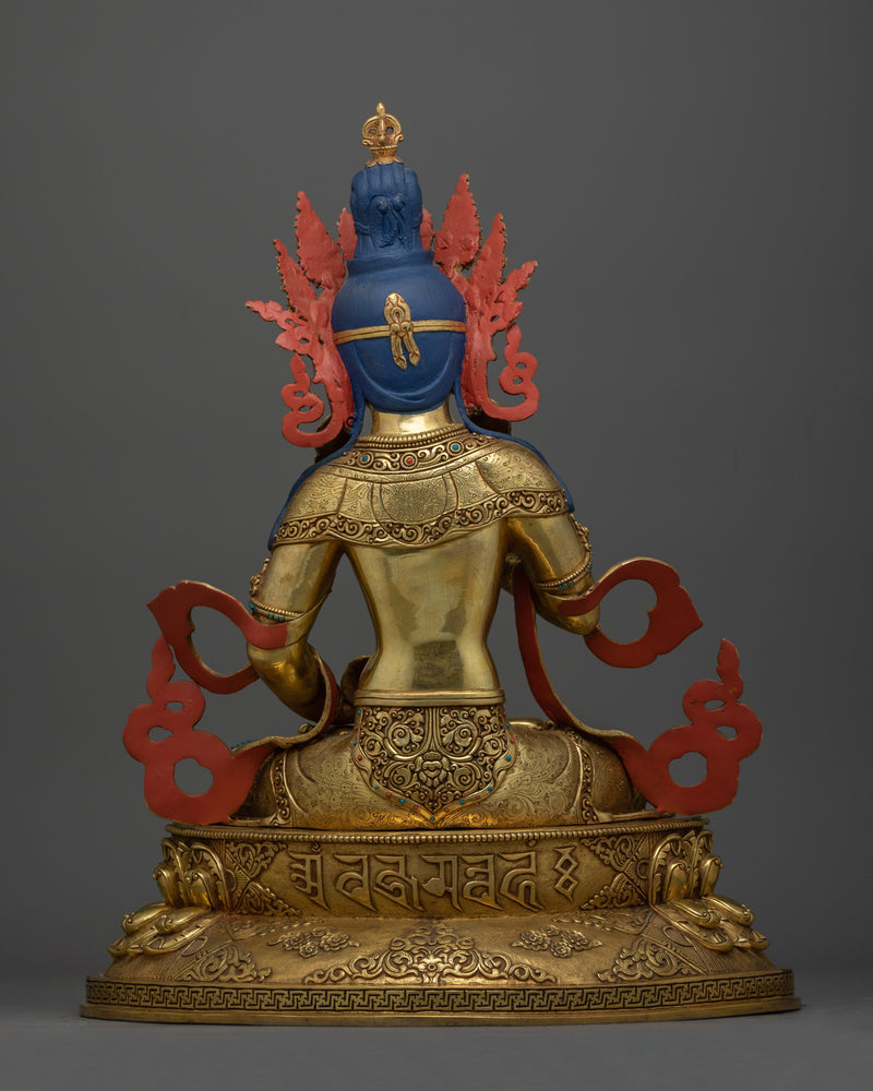 Gold-Gilded Vajrasattva Purify Deity Statue | A Resplendent Symbol of Purification and Renewal