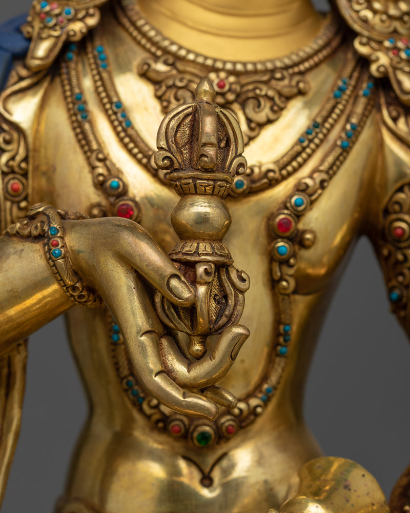 Gold-Gilded Vajrasattva Purify Deity Statue | A Resplendent Symbol of Purification and Renewal