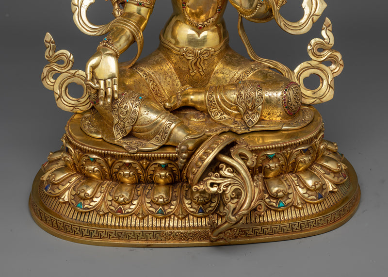 Mother Green Tara Gold-Gilded Statue | A Symbol of Compassionate Protection