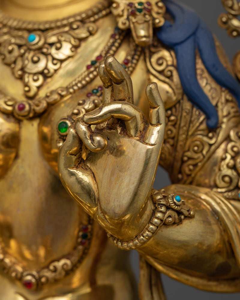 Mother Green Tara Gold-Gilded Statue | A Symbol of Compassionate Protection