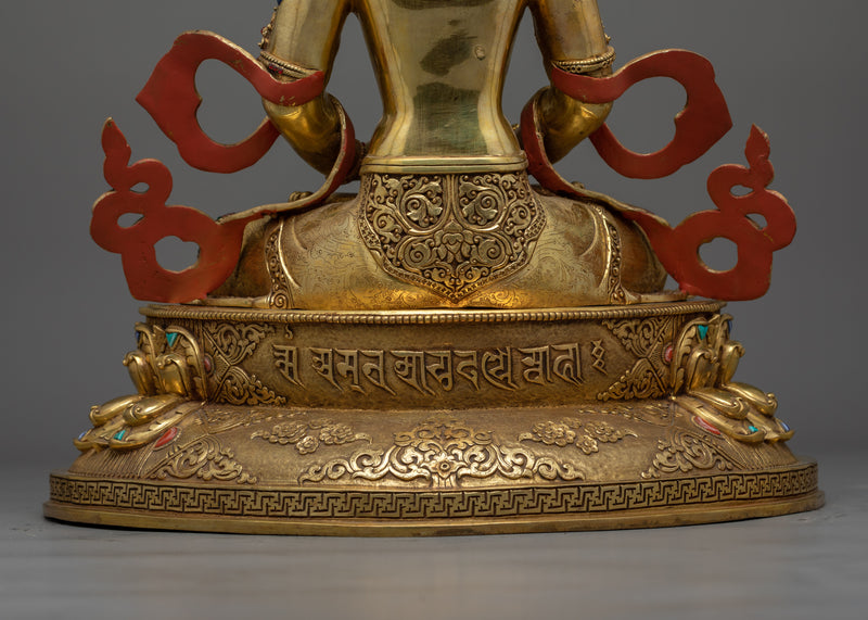 Longevity Amitayus Gold-Gilded Statue | A Beacon of Endless Life and Spiritual Prosperity