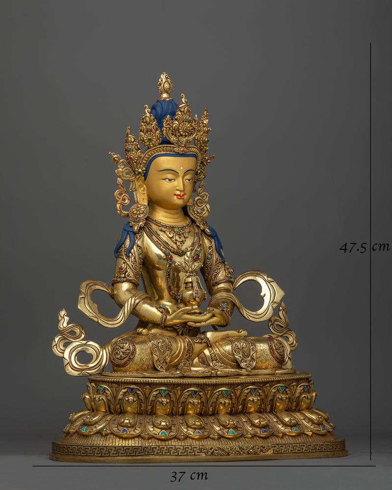 Longevity Amitayus Gold-Gilded Statue | A Beacon of Endless Life and Spiritual Prosperity