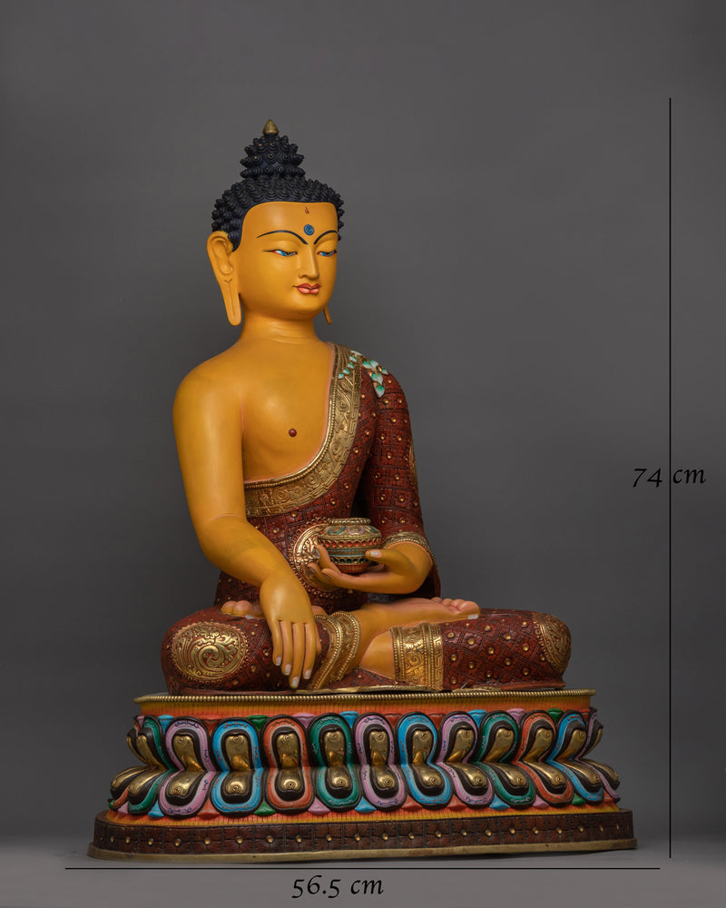 Yellow-Colored Shakyamuni Buddha Statue | A Majestic Beacon of Enlightenment