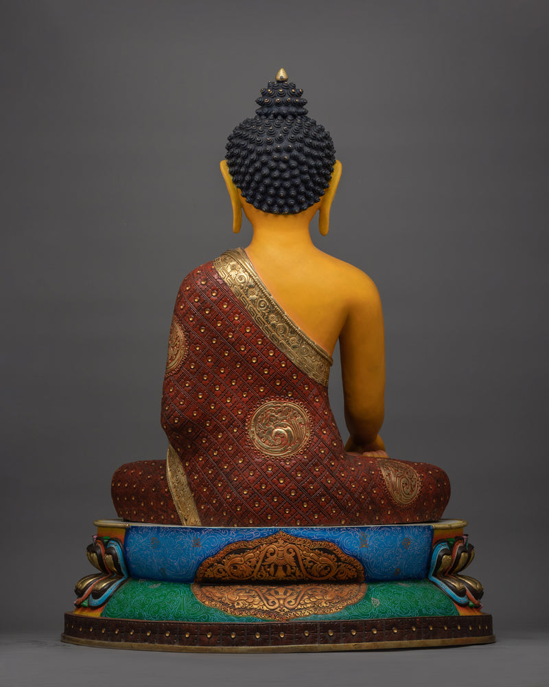 Yellow-Colored Shakyamuni Buddha Statue | A Majestic Beacon of Enlightenment