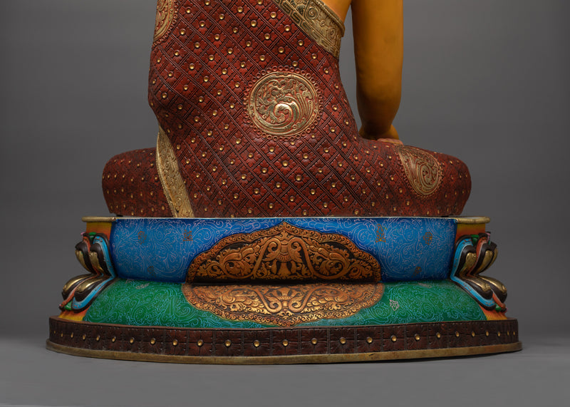 Yellow-Colored Shakyamuni Buddha Statue | A Majestic Beacon of Enlightenment