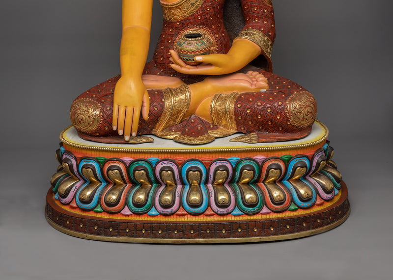 Yellow-Colored Shakyamuni Buddha Statue | A Majestic Beacon of Enlightenment