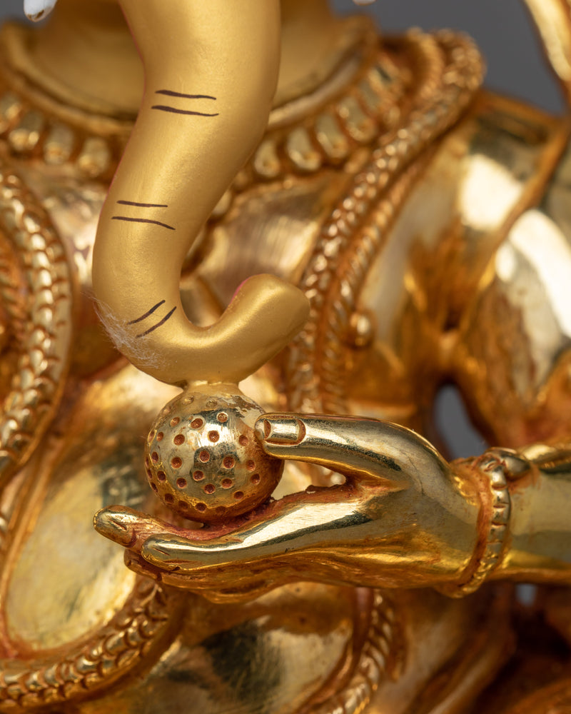 Shree Ganesh Gold-Gilded Statue | A Symbol of Wisdom and Prosperity