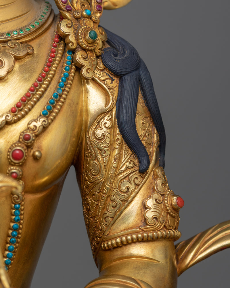 Gold-Gilded Amitayus Longevity Buddha Statue | A Beacon of Eternal Life