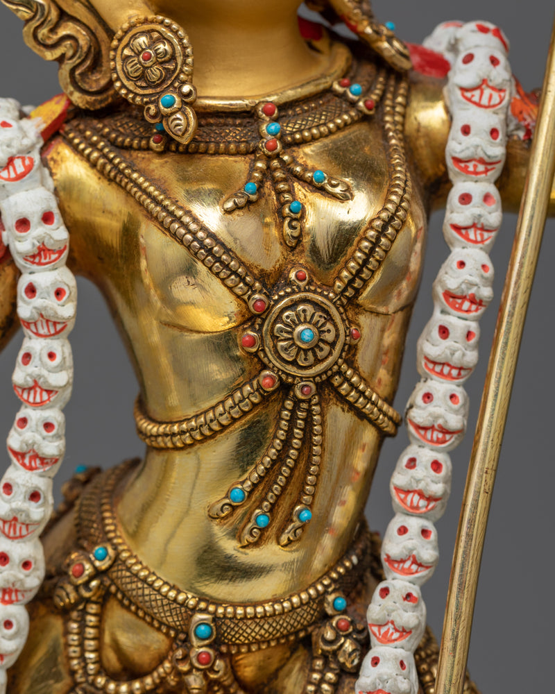 Vajrayogini Gold-Gilded Dakini Statue | A Vision of Divine Feminine Power