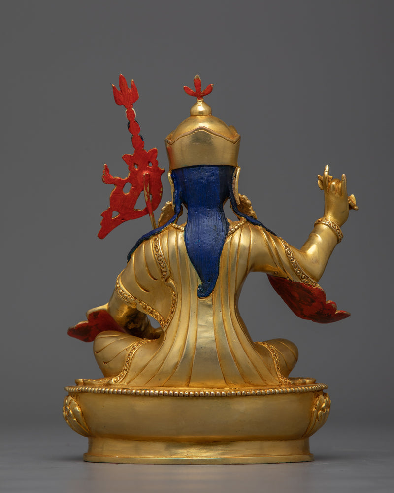 Guru Rinpoche Gold-Gilded Tantra Guru Statue | A Beacon of Vajrayana Wisdom