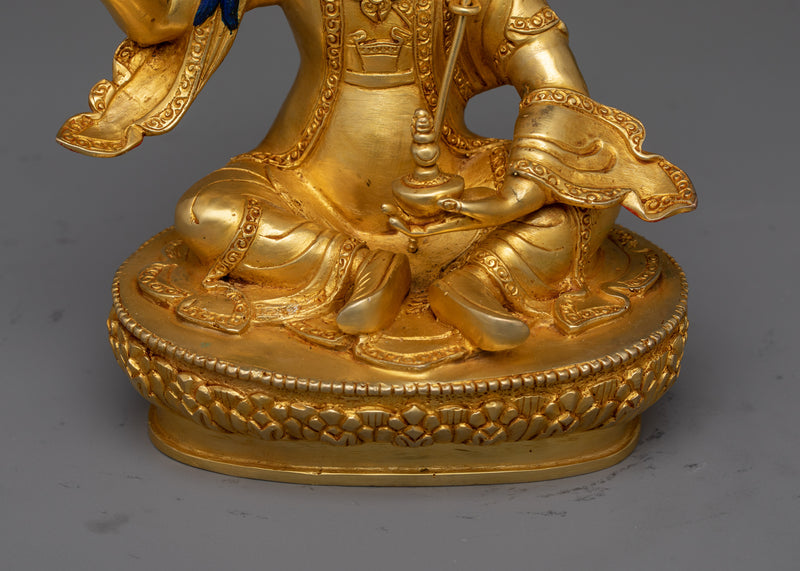 Guru Rinpoche Gold-Gilded Tantra Guru Statue | A Beacon of Vajrayana Wisdom