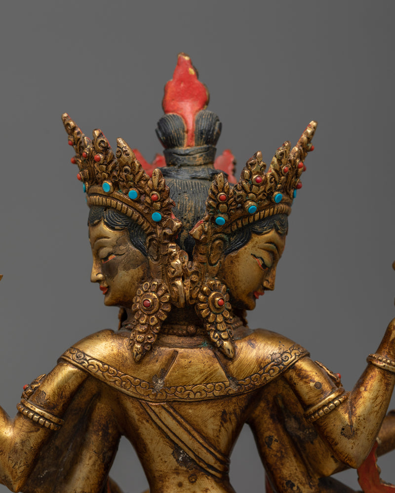 Magnificent Maha Mayuri Antique-Touch Statue | A Vision of Divine Protection