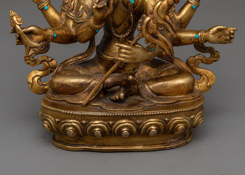 Maha Sitavati Antique Gold-Gilded Statue | A Symbol of Serenity and Wisdom