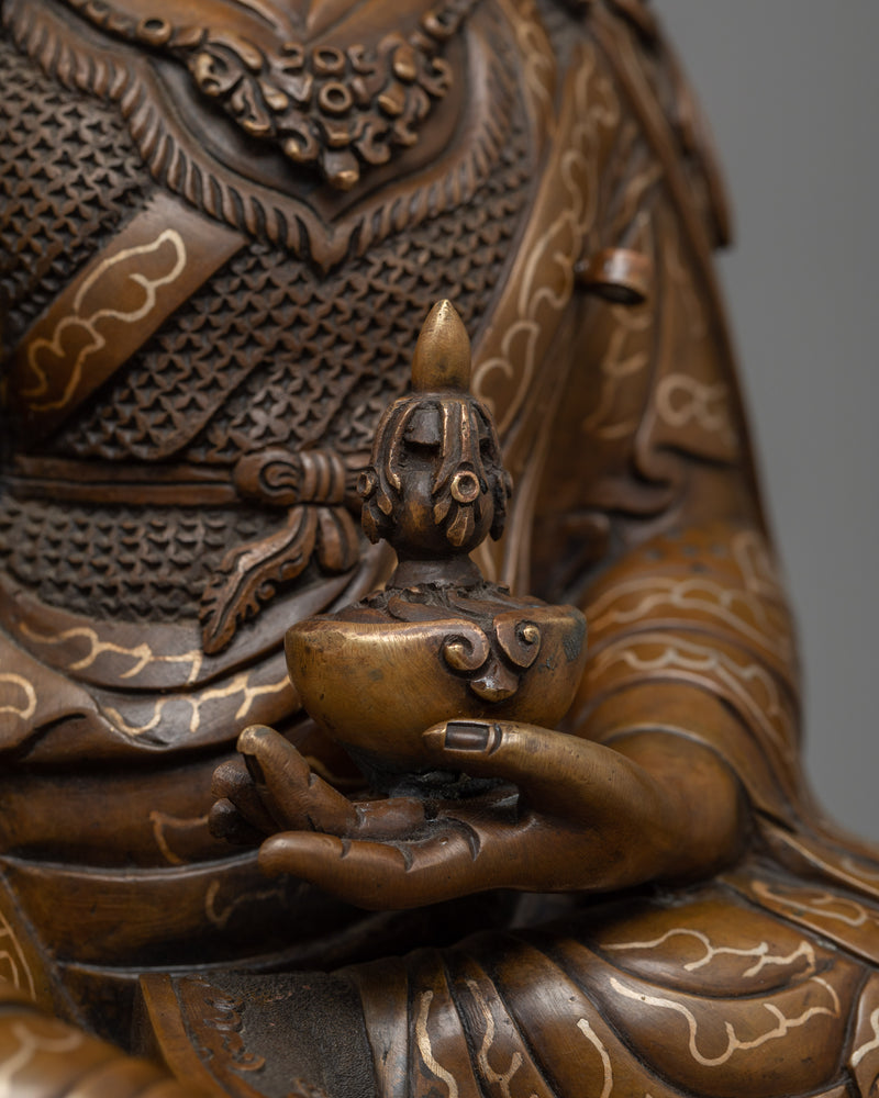 Guru Rinpoche Antique Oxidized Statue | A Symbol of Tantric Mastery