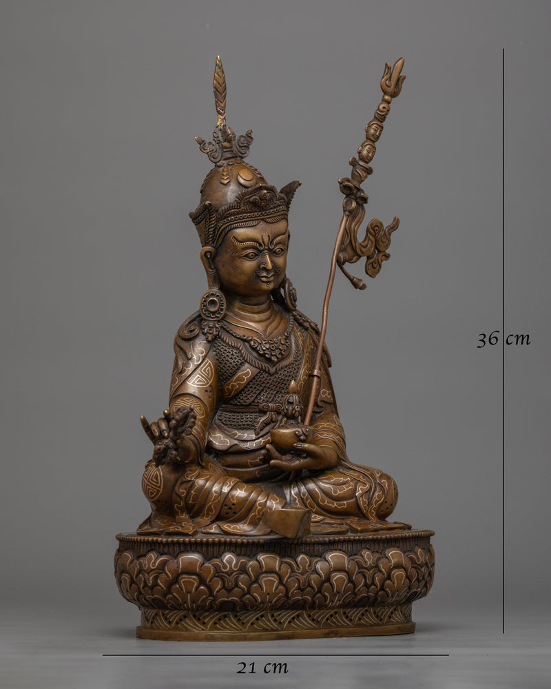 Guru Rinpoche Antique Oxidized Statue | A Symbol of Tantric Mastery