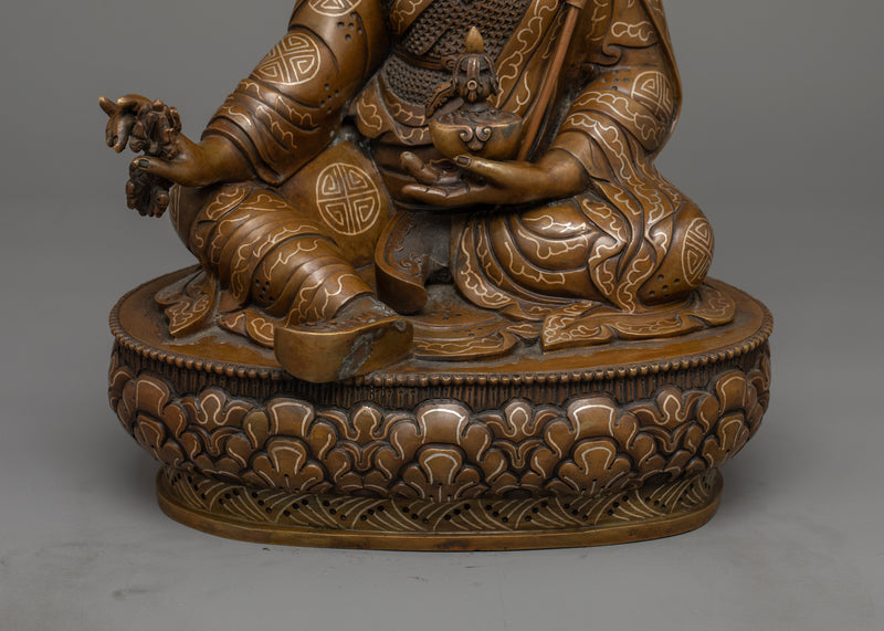 Guru Rinpoche Antique Oxidized Statue | A Symbol of Tantric Mastery