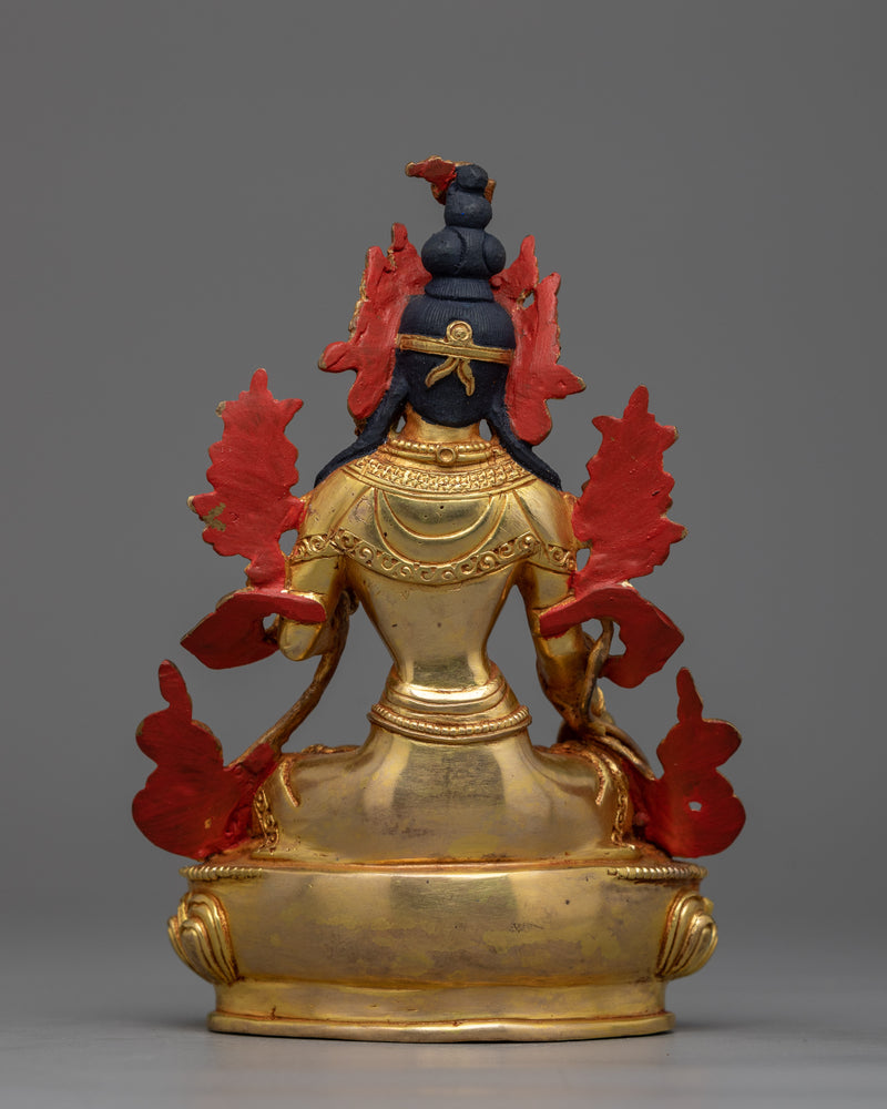 White Tara 15cm Gold-Gilded Statue | A Beacon of Compassion and Healing