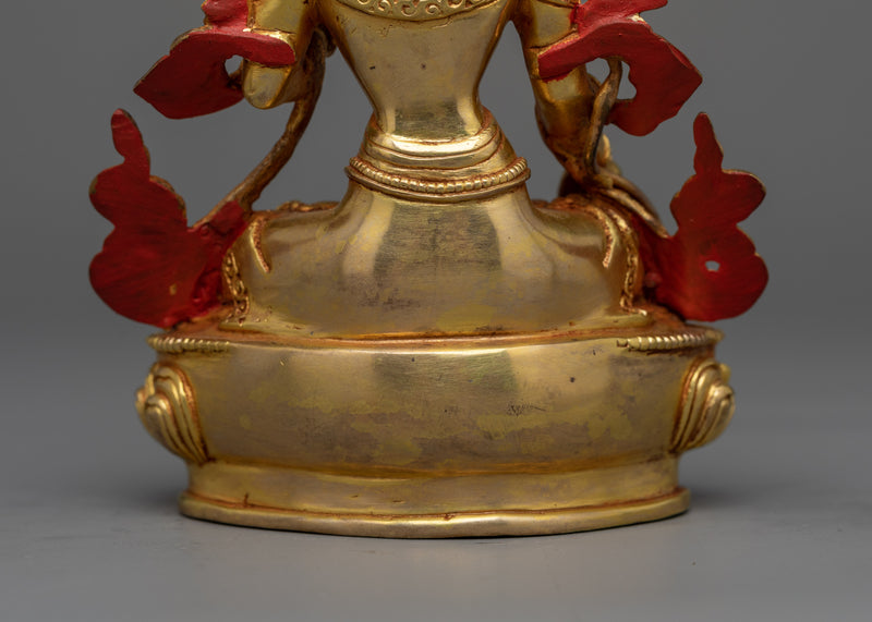 White Tara 15cm Gold-Gilded Statue | A Beacon of Compassion and Healing