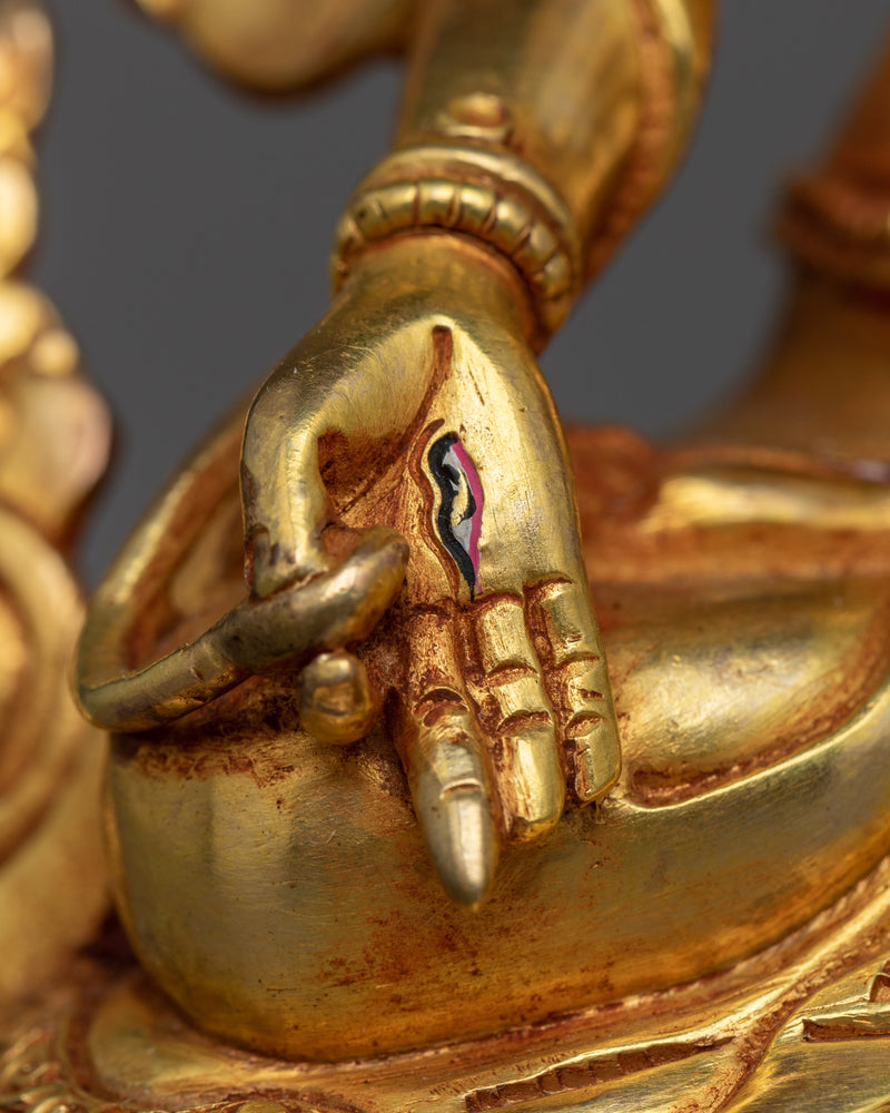 White Tara 15cm Gold-Gilded Statue | A Beacon of Compassion and Healing