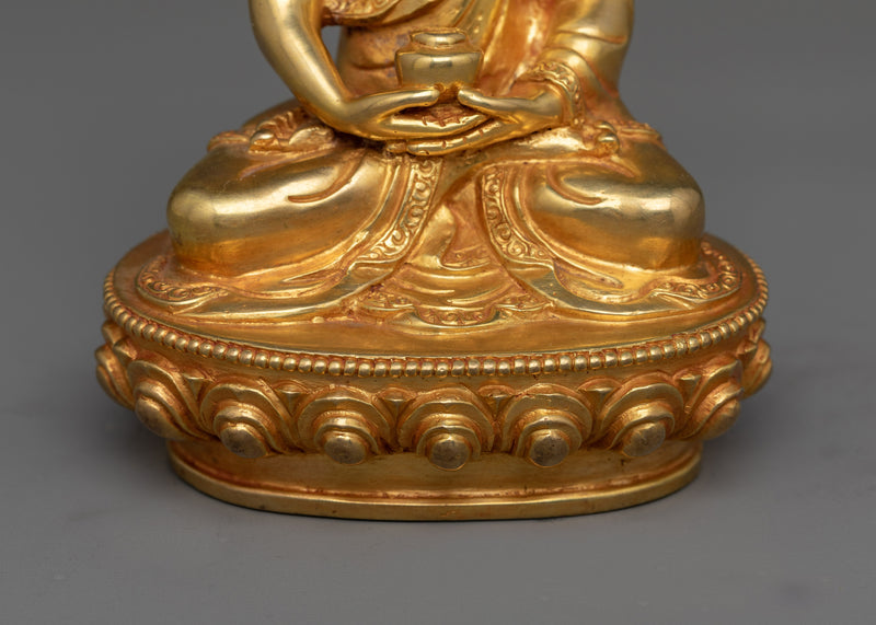 Amitabha Buddha Gold-Gilded 14cm Statue | A Beacon of Infinite Light and Compassion