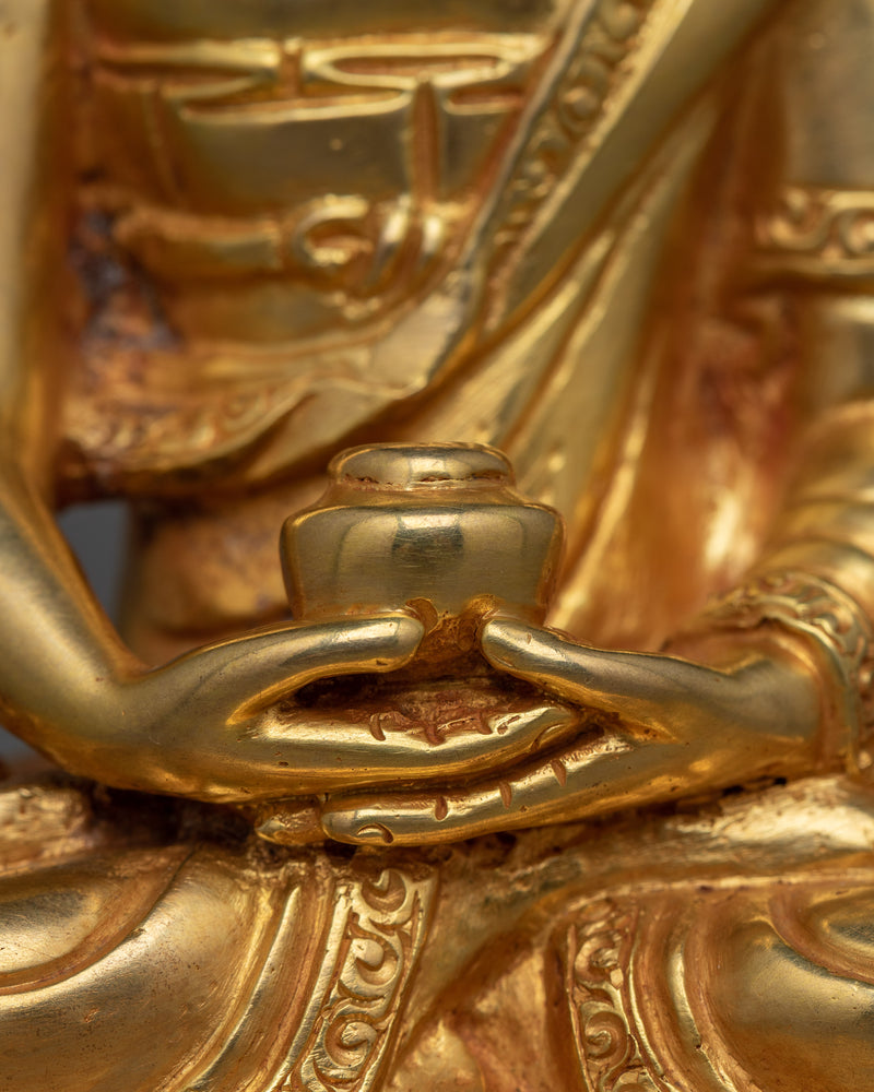 Amitabha Buddha Gold-Gilded 14cm Statue | A Beacon of Infinite Light and Compassion